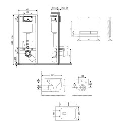 Комплект: Qtap Gemini Ultra Quiet унітаз підвісний QT2533076EUQW + Nest комплект інсталяції 4в1 (Клавіша лінійна White) QT0133M425 + QT0111M08V1384W Комплект: Qtap Gemini Ultra Quiet унітаз підвісний QT2533076EUQW + Nest комплект інсталяції 4в1 (Клавіша лінійна White) QT0133M425 + QT0111M08V1384W