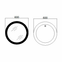 Дзеркало Qtap Taurus R600 з LED-підсвічуванням Touch, з антизапотіванням, з димером, рег. темп. кольору (3000-6500K) QT2478R607