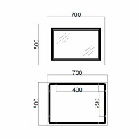Дзеркало Qtap Cardinal 500х700 з LED-підсвічуванням Touch, з антизапотіванням, з димером, рег. темп. кольору (3000-6500K) Reverse QT0478C5070