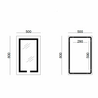 Дзеркало Lidz Kubis 500х800 з LED-підсвічуванням Touch, з антизапотіванням, з димером, рег. яскравості LD78LF9365080