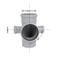 Хрестовина каналізаційна TA Sewage 110х50 90° Хрестовина каналізаційна TA Sewage 110х50 90°