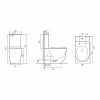 Унітаз підлоговий Qtap Robin New Ultra Quiet безобідковий з сидінням Soft-close WHITE QT13226083AW