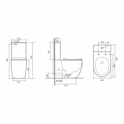 Унітаз підлоговий Qtap Robin New Ultra Quiet безобідковий з сидінням Soft-close WHITE QT13226083AW
