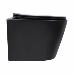 Унітаз підвісний Qtap Scorpio Ultra Quiet безобідковий з сидінням Soft-close MATT BLACK QT14332380AMB