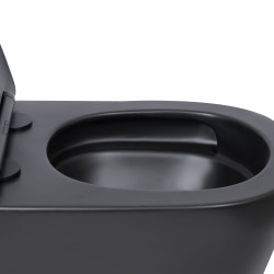 Унітаз підвісний Qtap Scorpio Ultra Quiet безобідковий з сидінням Soft-close MATT BLACK QT14332380AMB