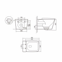 Унітаз підвісний Qtap Tern New Ultra Quiet безобідковий з сидінням Soft-close MATT BLACK QT17332303ASMB