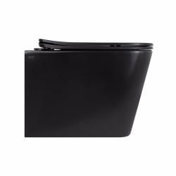 Унітаз підвісний Qtap Tern New Ultra Quiet безобідковий з сидінням Soft-close MATT BLACK QT17332303ASMB
