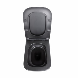 Унітаз підвісний Qtap Tern New Ultra Quiet безобідковий з сидінням Soft-close MATT BLACK QT17332303ASMB