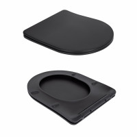 Унітаз підвісний Qtap Robin New Ultra Quiet безобідковий з сидінням Soft-close MATT BLACK QT13332381АSMB