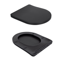Унітаз підвісний Qtap Robin New Ultra Quiet безобідковий з сидінням Soft-close MATT BLACK QT13332381АSMB