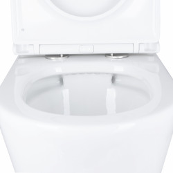 Унітаз підлоговий Qtap Dove Rimless безобідковий з сидінням Soft-close WHITE QT06228380BW