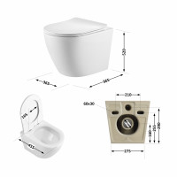 Унітаз підвісний Qtap Robin Ultra Quiet безобідковий з сідінням Soft-close 520x365x365 мм WHITE