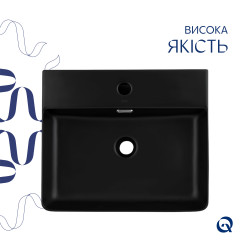 Раковина Qtap Nando LT 500х420х130 Matt black QT12116146AMB