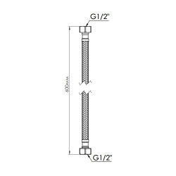 Шланг Standart для води 60 см NYLON 1/2"x1/2" ВВ TAS387W60 Thermo Alliance