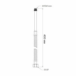 Шланг для підключення змішувача Thermo Alliance Standart (пара) 40 см NYLON M10x1/2"В довга ігла TAS386W40L