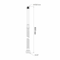 Шланг для підключення змішувача Thermo Alliance Standart (пара) 80 см NYLON M10x1/2"В довга ігла TAS386W80L