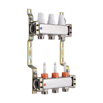 Колектор з витратомірами (нерж.) 1"х3 Icma № К073