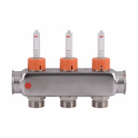 Колектор з витратомірами (нерж.) 1"х3 Icma № К073 Колектор з витратомірами (нерж.) 1"х3 Icma № К073