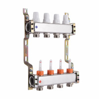 Колектор із витратомірами (нерж.) 1"х4 Icma № К073 Колектор із витратомірами (нерж.) 1"х4 Icma № К073