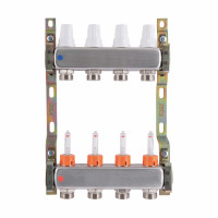 Колектор із витратомірами (нерж.) 1"х4 Icma № К073 Колектор із витратомірами (нерж.) 1"х4 Icma № К073