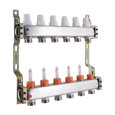 Колектор з витратомірами (нерж.) 1" х6 Icma № К073