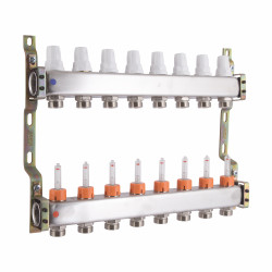 Колектор з витратомірами (нерж.) 1" х8 Icma № К073 Колектор з витратомірами (нерж.) 1" х8 Icma № К073
