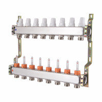 Колектор з витратомірами (нерж.) 1" х8 Icma № К073 Колектор з витратомірами (нерж.) 1" х8 Icma № К073