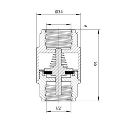 Зворотний клапан Thermo Alliance Forte 1/2"ВВ нікельований із латунним штоком TAF240W15 Зворотний клапан Thermo Alliance Forte 1/2"ВВ нікельований із латунним штоком TAF240W15