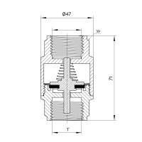 Зворотний клапан Thermo Alliance Forte 1"ВВ нікель із латунним штоком TAF240W25