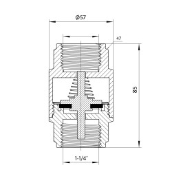 Зворотний клапан Thermo Alliance Forte 1 1/4"ВВ нікель із латунним штоком TAF240W32 Зворотний клапан Thermo Alliance Forte 1 1/4"ВВ нікель із латунним штоком TAF240W32