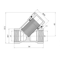 Фільтр грубої очистки Thermo Alliance Standart 1/2"ВВ нікель для води косий TAS124W15