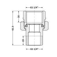 Згін-американка Thermo Alliance Standart 1 1/4"ВЗ нікель, прямий TAS190W32
