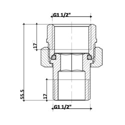 Згін-американка Thermo Alliance Standart 1 1/2"ВЗ нікель, прямий TAS190W40 Згін-американка Thermo Alliance Standart 1 1/2"ВЗ нікель, прямий TAS190W40