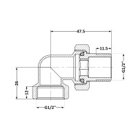 Згін-американка Thermo Alliance Standart 1/2"ВЗ нікель, кутовий TAS191W15