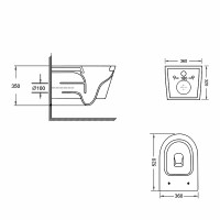 Унітаз підвісний Swan Ultra Quiet 520х360х320 мм, White, з сидінням Slim Duroplast/ Soft-close/ Quick Release QT16335180W Qtap Унітаз підвісний Swan Ultra Quiet 520х360х320 мм, White, з сидінням Slim Duroplast/ Soft-close/ Quick Release QT16335180W Qtap