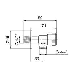 Кран кутовий Thermo Alliance Standart 1/2"Зх3/4"З нерж., з керам. буксою TAS345W1520SS Кран кутовий Thermo Alliance Standart 1/2"Зх3/4"З нерж., з керам. буксою TAS345W1520SS