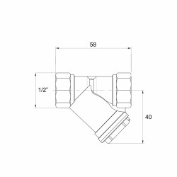 Фільтр косий Icma №50 грубої очистки 1/2" латунний