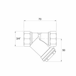 Фільтр косий Icma №50 грубої очистки 3/4" латунний