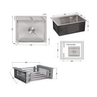 Комплект Lidz Handmade H5045 Мийка для кухні інтегрована Brushedу комплекті з дозатором + Lidz K01G Корзина для кухонної мийки Комплект Lidz Handmade H5045 Мийка для кухні інтегрована Brushedу комплекті з дозатором + Lidz K01G Корзина для кухонної мийки