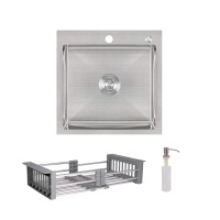 Комплект Lidz Handmade H5050 Мийка для кухні інтегрована Brushed у комплекті з дозатором + Lidz K01G Корзина для кухонної мийки Комплект Lidz Handmade H5050 Мийка для кухні інтегрована Brushed у комплекті з дозатором + Lidz K01G Корзина для кухонної мийки