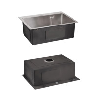 Комплект Lidz Handmade H5845 Мийка для кухні інтегрована Brushed у комплекті з дозатором + Lidz K01G Корзина для кухонної мийки Комплект Lidz Handmade H5845 Мийка для кухні інтегрована Brushed у комплекті з дозатором + Lidz K01G Корзина для кухонної мийки