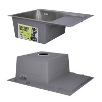 Комплект Lidz Handmade H6350R Мийка для кухні інтегрована крило зправа Brushed у комплекті з дозатором + Lidz K01G Корзина для кухонної мийки Комплект Lidz Handmade H6350R Мийка для кухні інтегрована крило зправа Brushed у комплекті з дозатором + Lidz K01G Корзина для кухонної мийки