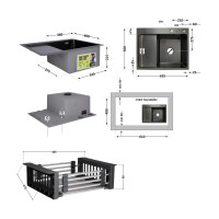 Комплект Lidz Handmade H6350BL Мийка для кухні інтегрована крило зліва BlackPVD у комплекті з дозатором + Lidz K01B Корзина для кухонної мийки Комплект Lidz Handmade H6350BL Мийка для кухні інтегрована крило зліва BlackPVD у комплекті з дозатором + Lidz K01B Корзина для кухонної мийки