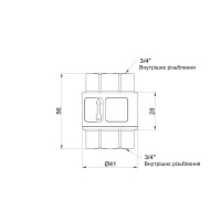 Зворотний клапан Thermo Alliance Standart з латунним штоком 3/4"ВВ посилений TAS246W20