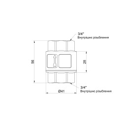 Зворотний клапан Thermo Alliance Standart з латунним штоком 3/4"ВВ посилений TAS246W20 Зворотний клапан Thermo Alliance Standart з латунним штоком 3/4"ВВ посилений TAS246W20