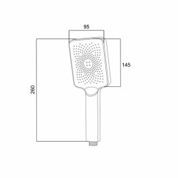 Лійка для ручного душу Niagara 33 145x95 мм, Chrome прямокутна LDNIA33CRM47556 Lidz 47556
