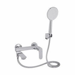 Змішувач для ванни Qtap Evia з поворотним виливом (з душовим гарнітуром) QTEVI260CRM47578 Chrome Змішувач для ванни Qtap Evia з поворотним виливом (з душовим гарнітуром) QTEVI260CRM47578 Chrome