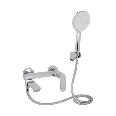 Змішувач для ванни Qtap Evia з поворотним виливом (з душовим гарнітуром) QTEVI260CRM47578 Chrome Змішувач для ванни Qtap Evia з поворотним виливом (з душовим гарнітуром) QTEVI260CRM47578 Chrome