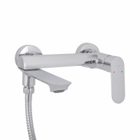 Змішувач для ванни Qtap Evia з поворотним виливом (з душовим гарнітуром) QTEVI260CRM47578 Chrome Змішувач для ванни Qtap Evia з поворотним виливом (з душовим гарнітуром) QTEVI260CRM47578 Chrome