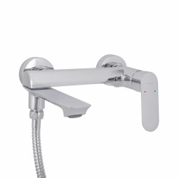 Змішувач для ванни Qtap Evia з поворотним виливом (з душовим гарнітуром) QTEVI260CRM47578 Chrome Змішувач для ванни Qtap Evia з поворотним виливом (з душовим гарнітуром) QTEVI260CRM47578 Chrome
